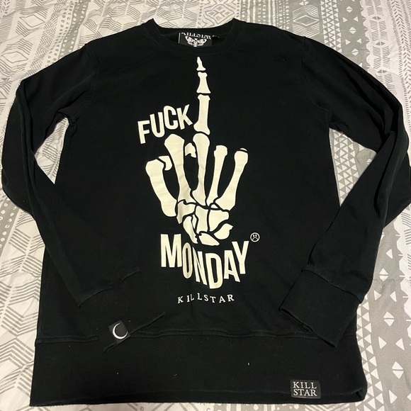 KILLSTAR “F*<¥ MONDAY”- Crewneck Sweatshirt (M) UNISEX - Picture 3 of 10